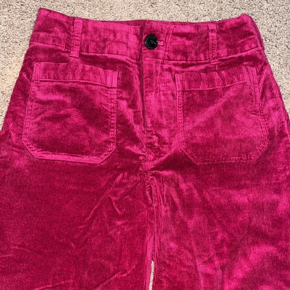 Anthropologie Maeve Colette Cropped Wide Leg Corduroy Pants Grape Purple 30 - Picture 3 of 7
